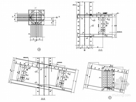 玻璃幕墙节点3d图资料下载-几种常见型钢混凝土梁柱节点图