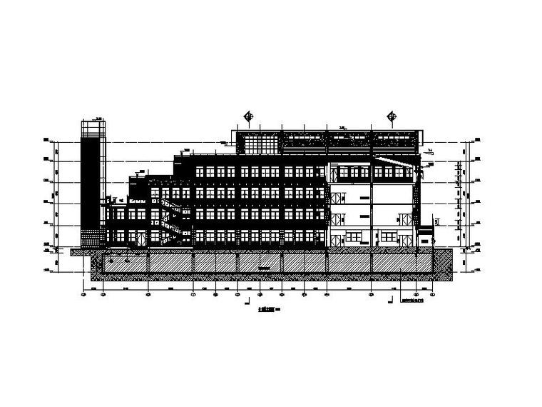 [江苏]五层玻璃幕墙高校行政办公楼建筑施工图-五层玻璃幕墙高校行政办公楼建筑