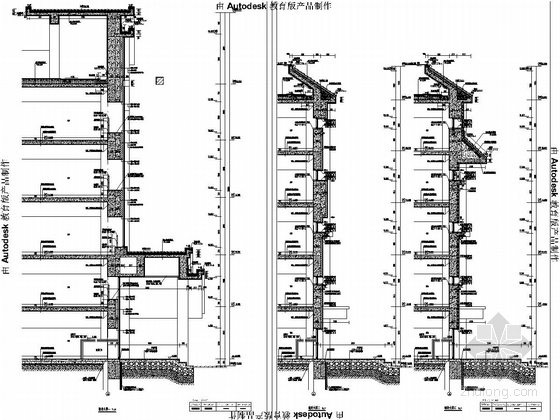 [超市]包头五层框架结构施工图（含建筑图、楼梯计算书）-墙身大样图