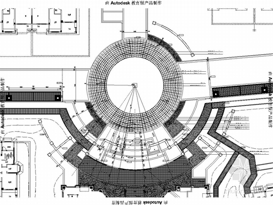 [扬州]古运河居住区地块样板区景观设计全套施工图(详细)-中心雕塑广场平面