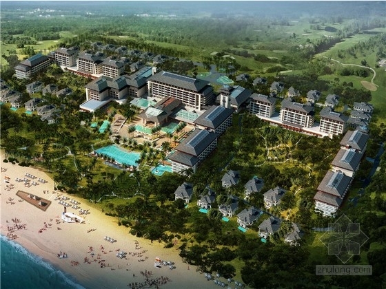 东南亚风格小区中心景观资料下载-[海南]东南亚风格度假酒店规划设计方案文本