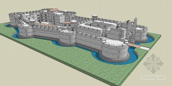 城堡建筑SketchUp模型下载-城堡建筑 