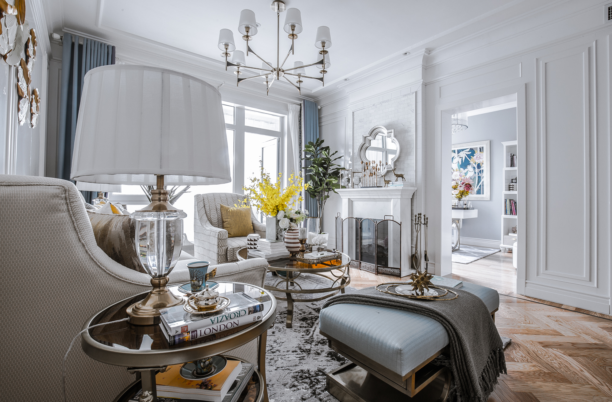 邂逅法式浪漫|青岛法式风样板间设计施工图(附效果图)