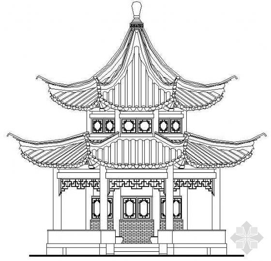 八角重檐亭资料下载-十六柱八角重檐亭详图