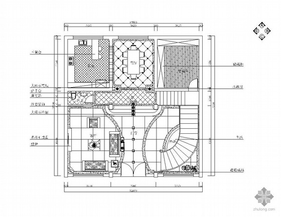 欧式别墅装修CAD资料下载-[杭州]某双层现代欧式别墅装修图