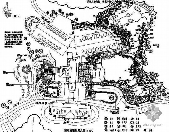 高尔夫练习场施工图资料下载-重庆某酒店环境景观植物绿化设计施工图