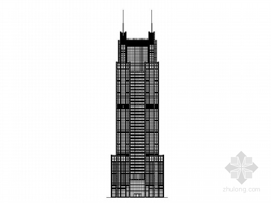 办公楼十六层建筑效果图资料下载-[上海]某四十六层银行大厦办公楼（含效果图）