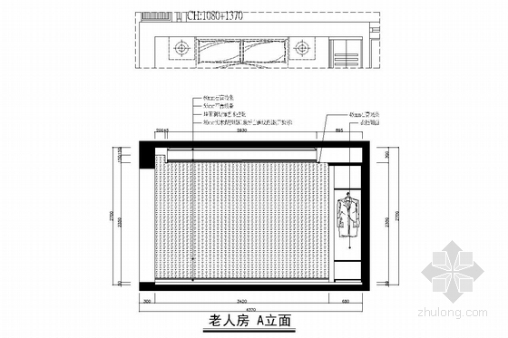 都市花园小区现代风格三居室装修图-都是花园小区现代风格三居室装修图 老人房立面图