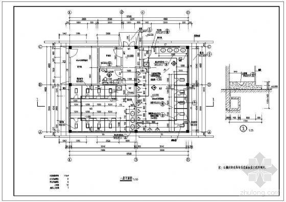 公共厕所岭南古建筑施工资料下载-公共厕所平面详图（一）