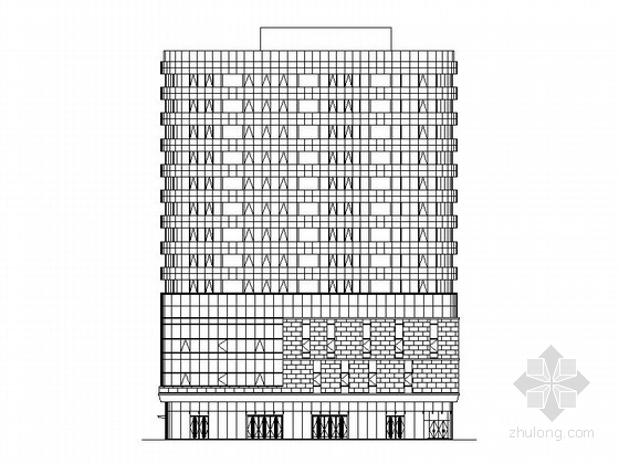办公楼现代风格效果图资料下载-十三层现代风格办公楼建筑施工图