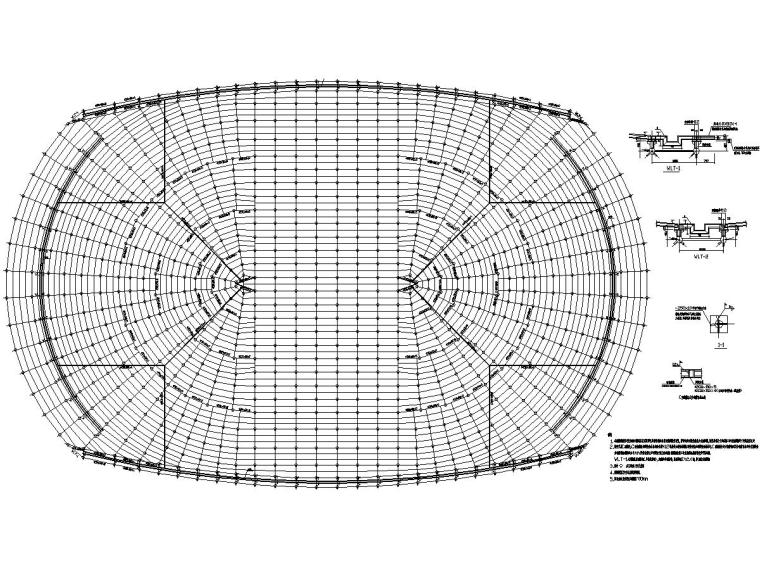 网架屋顶建筑施工图资料下载-[吉林]实验中学网架结构屋盖结构施工图