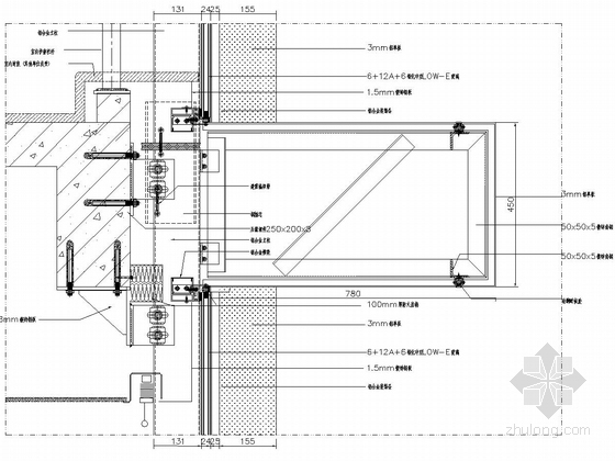 城市新区图书馆幕墙工程施工图（石材幕墙 玻璃幕墙 铝板幕墙）-幕墙节点详图