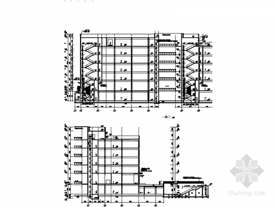 [黑龙江]高层现代风格建材城建筑设计施工图-高层现代风格建材城建筑设计剖面图