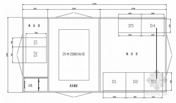 带箱变图纸资料下载-2500KVA箱变系统图纸