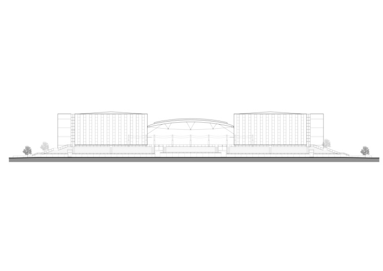 海宁浙江大学国际联合学院综合体育馆-Drawing008_East_elevation