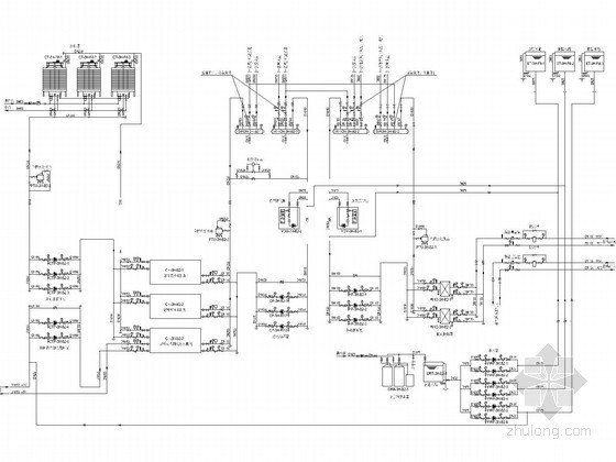 [北京]某酒店空调通风初步设计图纸-制冷空调热力系统原理图 