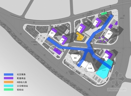 [湖北]超高层现代风格城市综合体及单体设计方案文本-超高层现代风格城市综合体分析图