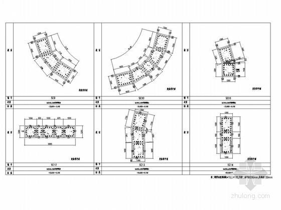 [天津]83层与24层筒中筒结构超高层办公大厦结构施工图（358米 地下四层 CAD与PDF双版本）-T2地下室外筒异型组合构件大样图