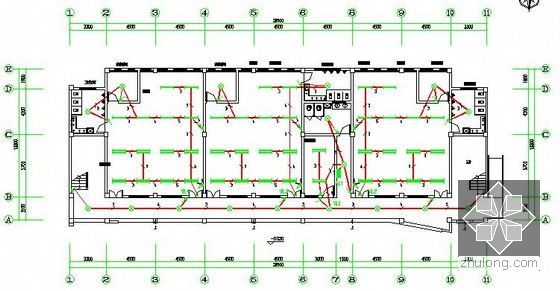 [安徽]幼儿园教学楼建筑安装工程量清单计价实例(含施工图纸)-一层照明平面图