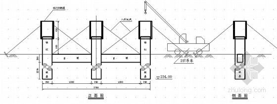 桥梁柱墩模板CAD图资料下载-桥梁墩柱施工布置图