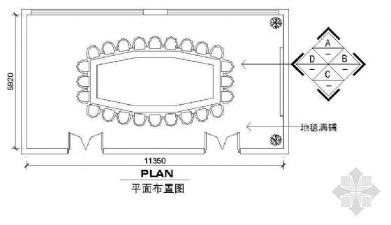 会议室布局cad图资料下载-会议室装修图纸