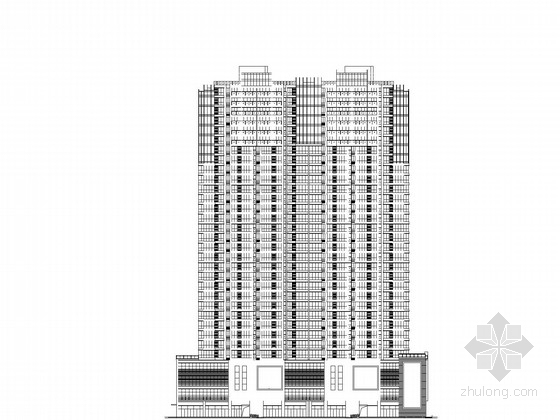 9层现代风格商住楼资料下载-三十层现代风格商住楼建筑施工图