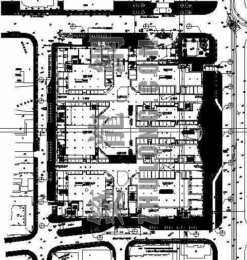 cad地面铺装商场资料下载-大型商场外铺装平面图