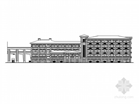 新中式教学楼模型资料下载-[浙江]五层新中式风格中学实验楼建筑施工图