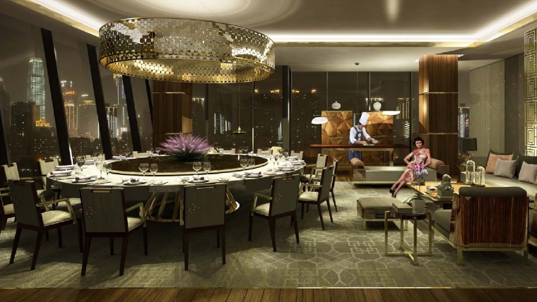 [RockwellGroup]长沙豪华精选酒店餐饮区丨设计方案+灯光设计-私人包间