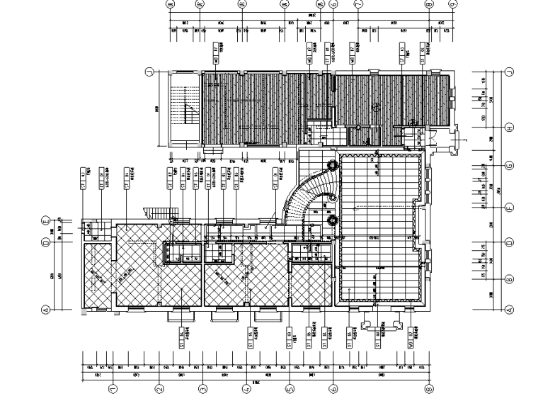 新中式禅意风格休闲会所空间设计施工图（附效果图）-地面拼花图