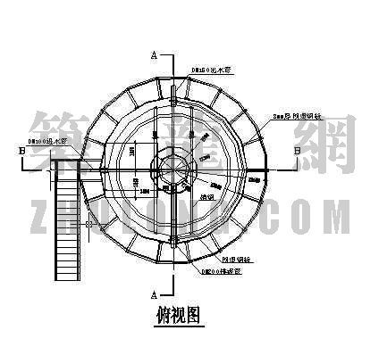 平流式斜板沉淀池资料下载-竖流式沉淀池结构图