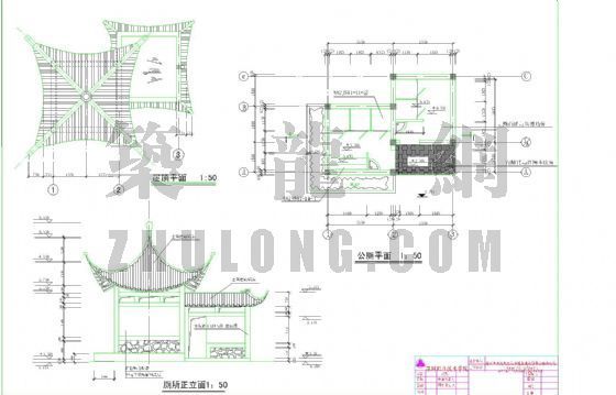 仿古建筑中式厕所全套施工图