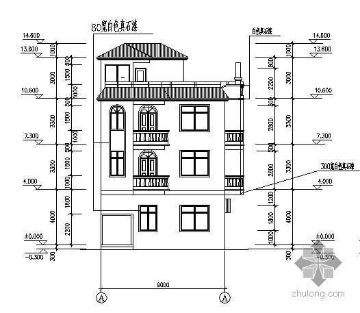 某四层私人住宅楼建筑方案图-2