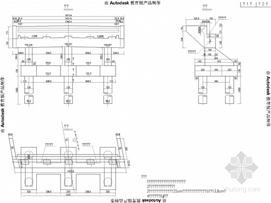 [湖北]4x25m预应力混凝土先简支后连续箱梁桥施工图86张（桥面全宽15.5m）-桥台一般构造图 