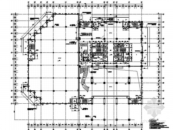 [江苏]三十六层办公楼建筑施工图（含效果图 图纸精细）-三十六层办公楼建筑平面图