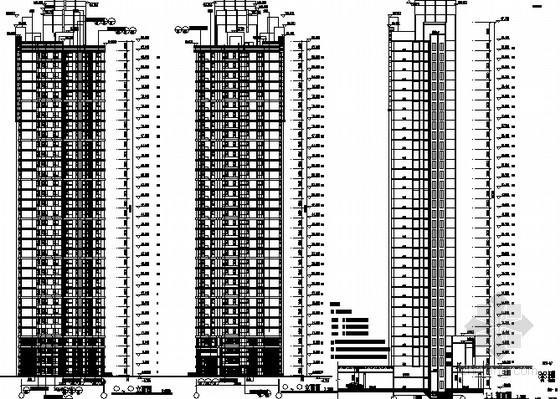 [河北省]某三十三层住宅楼（6、7号楼）建施图（含节能设计及计算书）-立面 