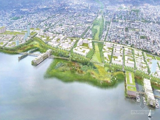国外城市滨水设计资料下载-[美国]滨水城市绿化景观规划设计方案（英文方案文本）