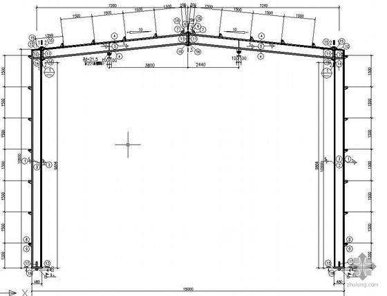 15米跨轻钢屋面资料下载-某15米跨钢结构厂房