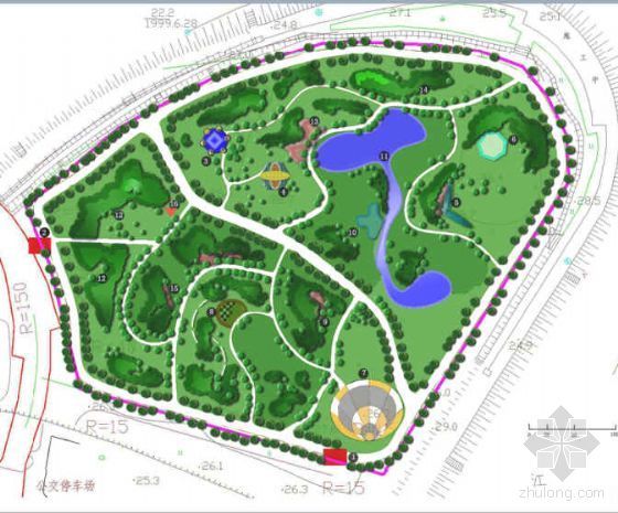 立交桥公共绿地绿化设计资料下载-武汉某公共绿地景观方案设计