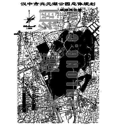 湖公园su模型资料下载-汉中市兴元湖公园总体规划