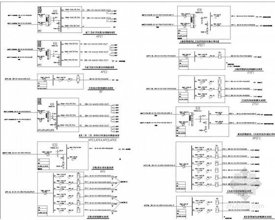 [上海]24层商务大厦全套电气施工图纸-动力配电系统图 