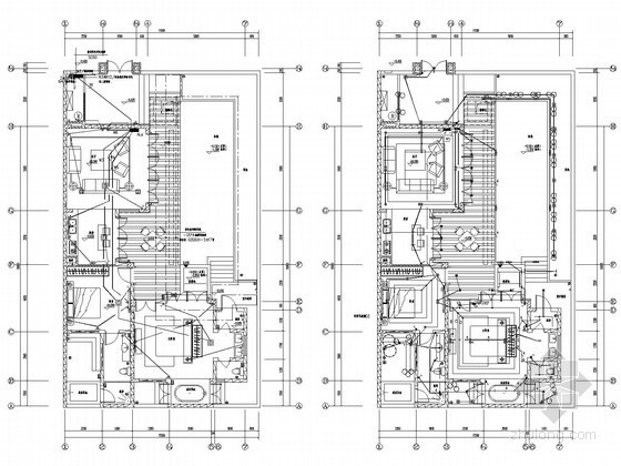 单层别墅CAD图纸资料下载-大型别墅建筑工程三种户型电气施工图纸