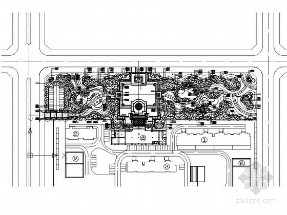 居住区绿化cad平面图资料下载-[吉林]居住区售楼处室外景观种植绿化工程施工图