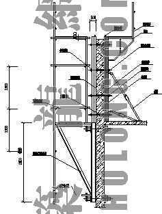 大承台钢模板cad图资料下载-外挂架组合钢模板支设图
