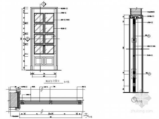 法式建筑立面CAD资料下载-奢华法式别墅门CAD详图