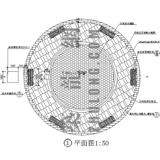 园林施工图详图资料下载-云南园林施工图--戏水池施工详图