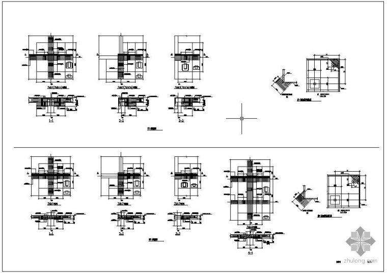 地下车库框架柱局部混凝土资料下载-某框架地下车库柱帽节点构造详图