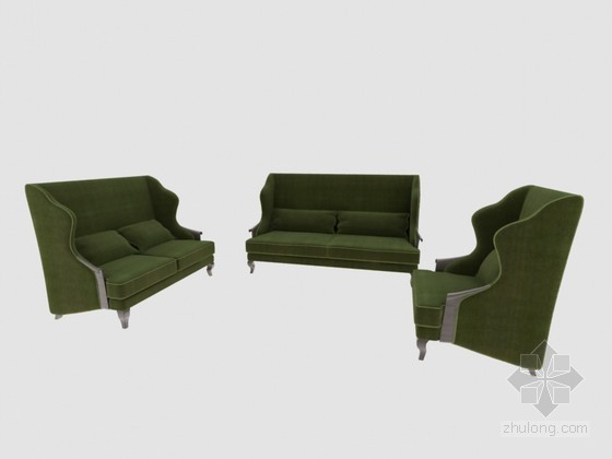 新古典沙发组合资料下载-新古典沙发3D模型下载