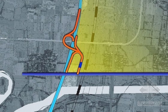 [河南]高速公路单喇叭互通式立交方案汇报三维动画演示（14分钟）-方案设计一 