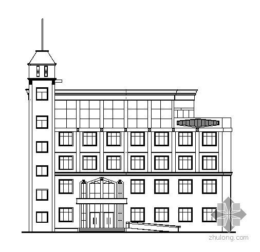 镇政府办公楼模型资料下载-某乡、镇政府五层办公楼建筑施工图